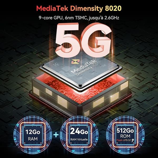 Blackview BL9000 Pro Unbreakable Mobiltelefon 5G (12+24)GB+512GB 6,78" Dual Screen 120Hz 50MP Android 14 NFC - Guld