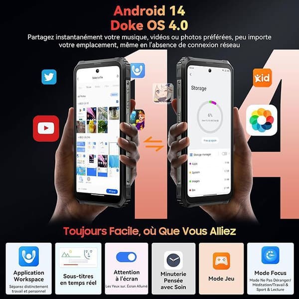 Blackview BL9000 Pro Unbreakable Mobiltelefon 5G (12+24)GB+512GB 6,78" Dual Screen 120Hz 50MP Android 14 NFC - Svart