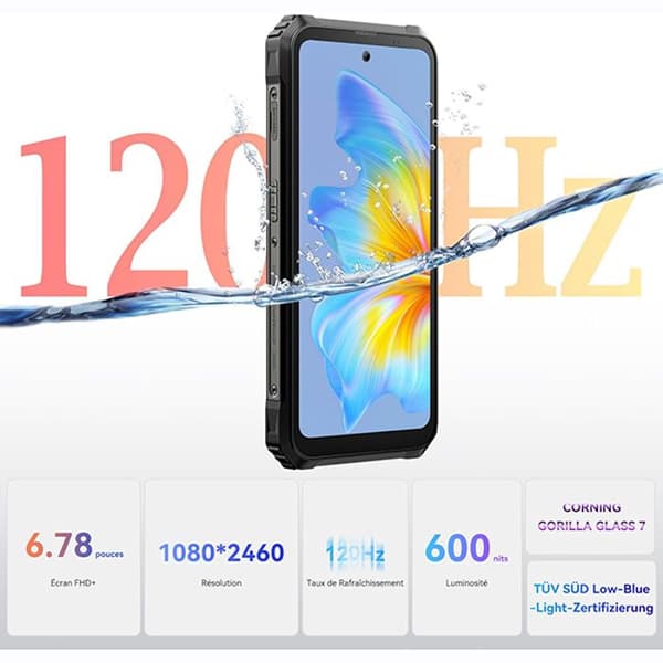 Blackview BL9000 Unbreakable 5G Mobiltelefon Dual Screen 24GB+512GB 6,78" 120Hz 50MP+50MP 8800mAh/120W Android13 NFC - Svart