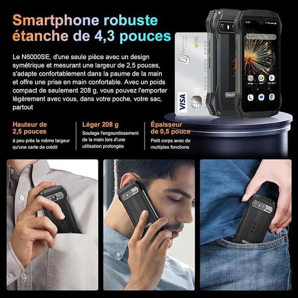 Blackview N6000 SE Mini Unbreakable Mobiltelefon 12GB+128GB Android 13 3700mAh,4,3" Grön med Airbuds 8 Bluetooth-hörlurar