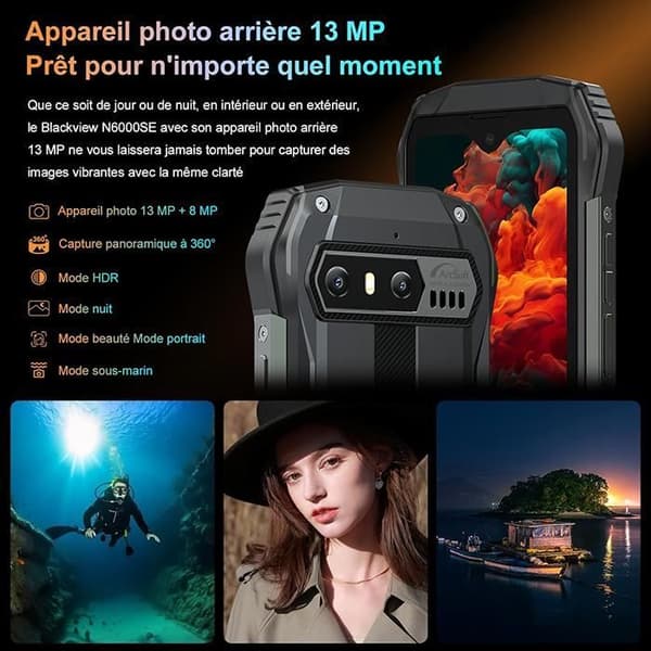 Blackview N6000 SE Mini Unbreakable Mobiltelefon 12GB+128GB Android 13 3700mAh,4,3" Grön med Airbuds 8 Bluetooth-hörlurar