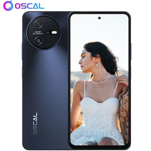 Oscal Tiger 12 Smartphone - Grå - 6,78 tum - 16GB+128GB/SD 1TB - 64MP kamera - 5000mAh - NFC - Dual SIM