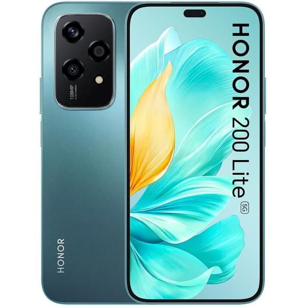 HONOR 200 Lite 5G 8GB 256GB Cyan Telefon MediaTek Dimensity 6080 6,7” AMOLED 90Hz Huvudkamera 108MP 4500 mAh Smartphone Cyan