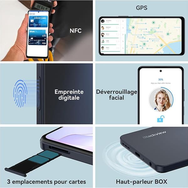 Blackview WAVE 8 Mobiltelefon 6,56" 12GB+128GB/2TB 13MP+8MP 5000mAh Dual SIM Black med Blackview R50 Smartwatch
