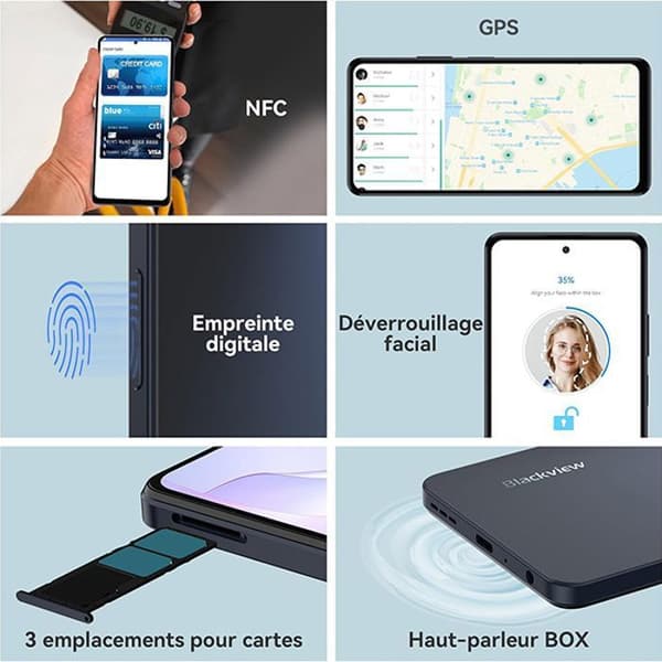 Blackview Shark 8 olåst smartphone 6,78" 2,4K 16GB+256GB 64MP 5000mAh NFC Android 13 Gold med Airbuds 8 Bluetooth-hörlurar