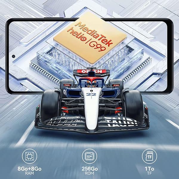 Blackview Shark 8 olåst smartphone 6,78" 2,4K 16GB+256GB 64MP 5000mAh NFC Android 13 Gold med Airbuds 8 Bluetooth-hörlurar