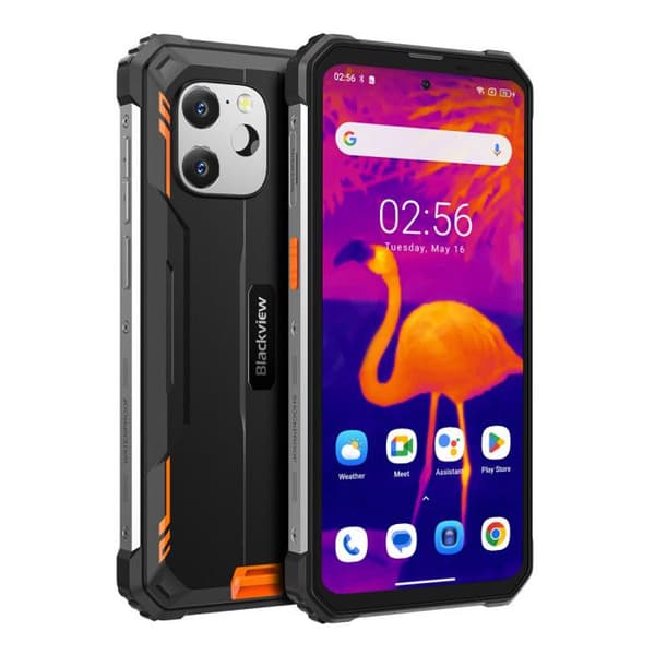 Blackview BV8900 Unbreakable Mobiltelefon Android 13 6,5" 16GB+256GB 64MP Värmekamera FLIR Uppgraderad 10380mAh IP68 Orange