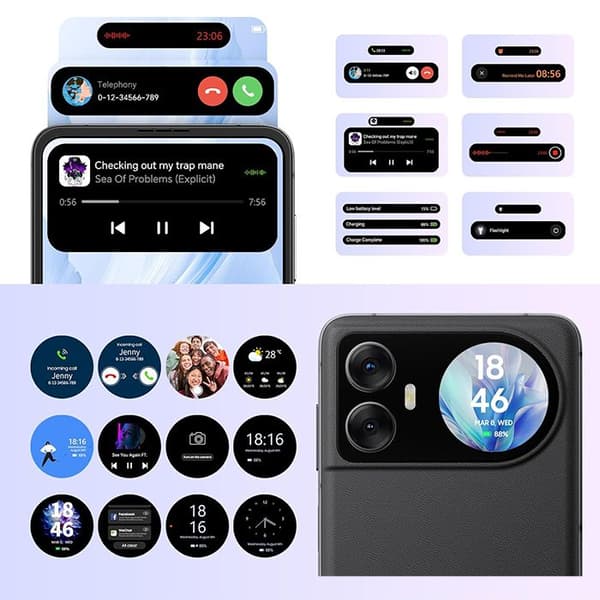 Blackview HERO 10 hopfällbar smartphone Dual Screen 6,9" (12+24)GB+256GB,108MP+32MP,4000mAh Lila med Airbuds 60 Bluetooth-hörlurar