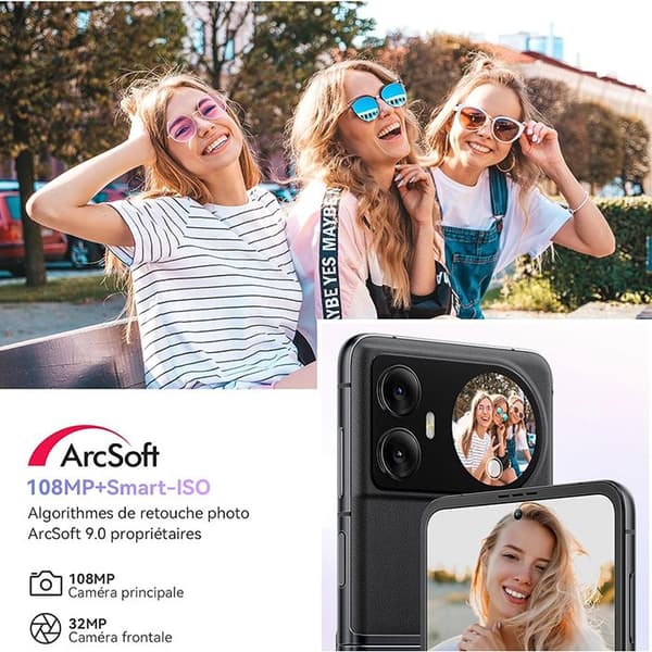 Blackview HERO 10 hopfällbar smartphone Dual Screen 6,9" (12+24)GB+256GB,108MP+32MP,4000mAh Lila med Airbuds 60 Bluetooth-hörlurar