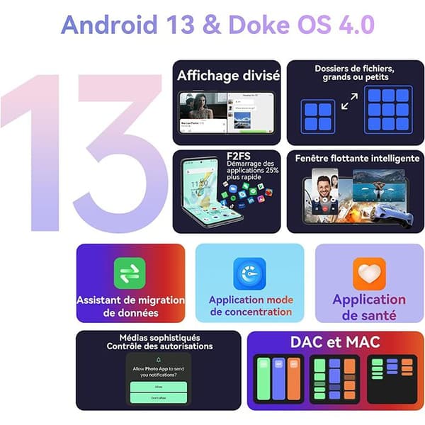 Blackview HERO 10 Dual Screen Foldable Smartphone 6,9" (12+24)GB+256GB,108MP+32MP,4000mAh, NFC Lila med R30 Pro Smartwatch