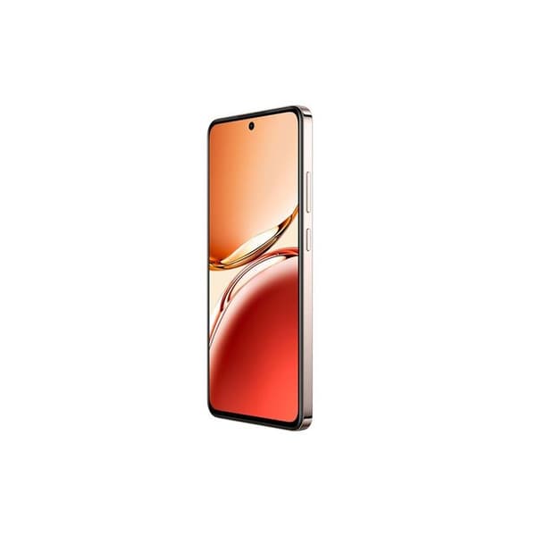 OPPO Reno12 F 4G smartphone i gul orange färg med 6,67" AMOLED-skärm 120 Hz Full HD+, 1080 x 2400 pixlar, 8 GB DDR4 + RAM