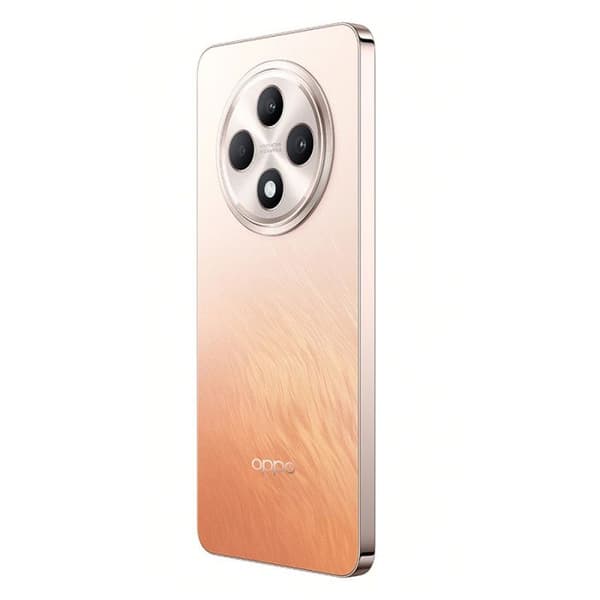 OPPO Reno12 F 4G smartphone i gul orange färg med 6,67" AMOLED-skärm 120 Hz Full HD+, 1080 x 2400 pixlar, 8 GB DDR4 + RAM