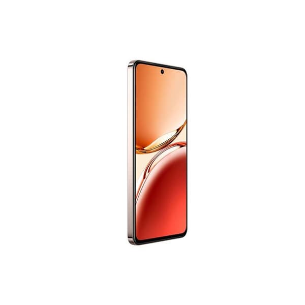OPPO Reno12 F 4G smartphone i gul orange färg med 6,67" AMOLED-skärm 120 Hz Full HD+, 1080 x 2400 pixlar, 8 GB DDR4 + RAM