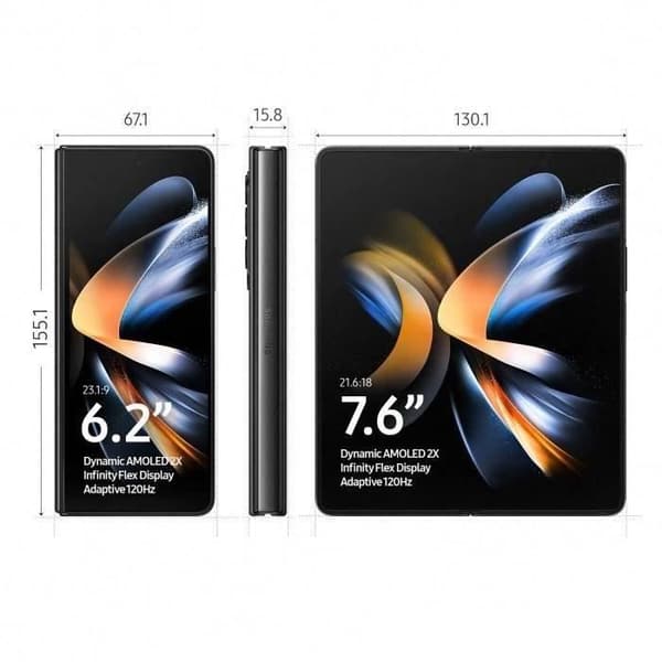 SAMSUNG Galaxy Z Fold4 512GB 5G Svart - Renoverad - Utmärkt skick- REFURBISHED