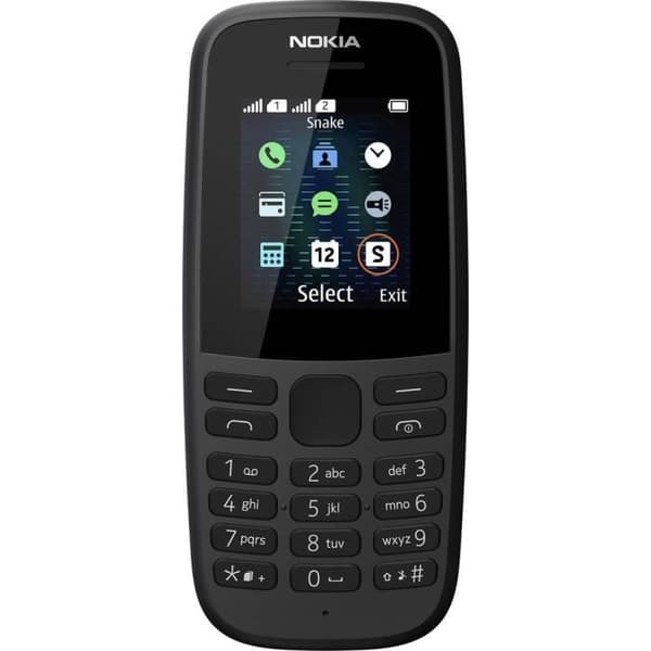 NOKIA 105 2019 Dual SIM Mobiltelefon - Svart - GSM - Island Keyboard - 800mAh batteri