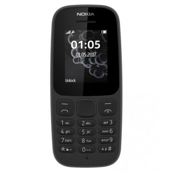 Njut av fördelarna med att ha en DualSIM-mobil Nokia 105 är en långvarig telefon som kan hålla i upp till en månad i fall