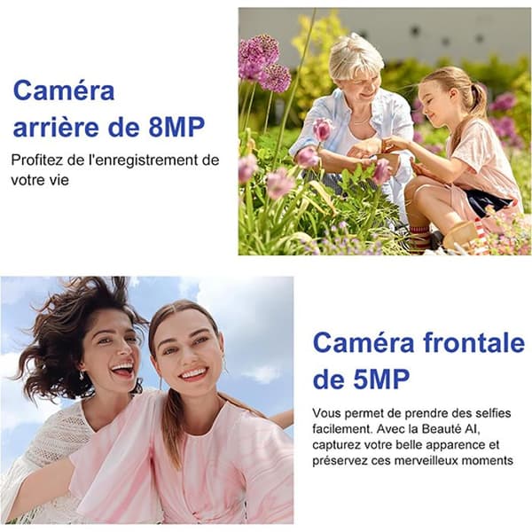 Olåst mobiltelefon Blackview WAVE 6C Android 13 4GB+32GB 6.517" HD+ 8MP+5MP 5100mAh Face ID,4G Dual SIM - Svart
