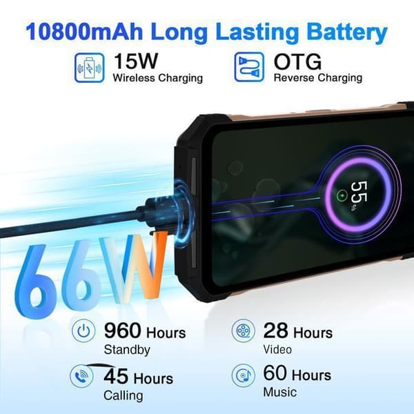 DOOGEE V30T Robust Smartphone 5G 20GB+256GB 6,58" FHD 120Hz 10800mAh/66W 108MP NFC GPS-kamera - Guld
