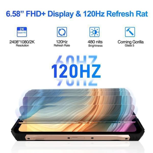 DOOGEE V30T Robust Smartphone 5G 20GB+256GB 6,58" FHD 120Hz 10800mAh/66W 108MP NFC GPS-kamera - Guld
