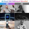 Miniatyrbild 5 av 6: Blackview N2000 olåst Senior Flip-mobiltelefon med 2,8 tum stor skärm, 1500 mAh, FM-radio, Dual SIM 4G - Svart