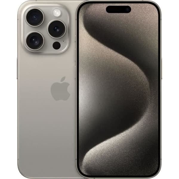 APPLE iPhone 15 Pro 256GB Natural Titanium (2023) - Renoverad - Utmärkt skick- REFURBISHED