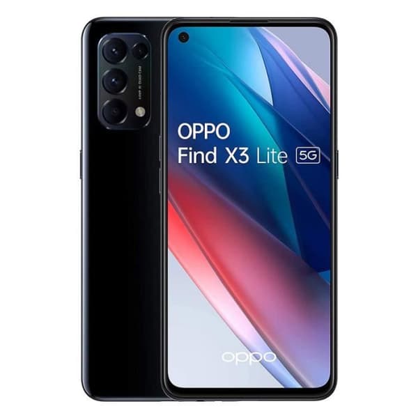 Oppo Find X3 Lite (5G - Dual SIM, 6,43'' skärm - 128 GB, 8 GB RAM) Svart - Alla operatörer 6,43''