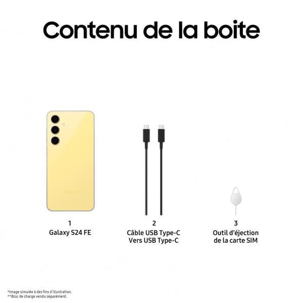 Samsung Galaxy S24 FE Smartphone 128 GB Gul