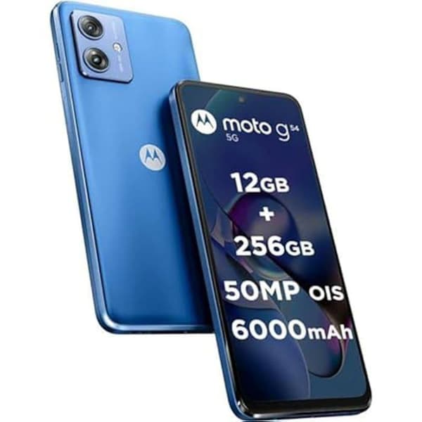 Motorola Moto G Moto g54 5G 16,5 cm (6,5) USB Type-C 12 GB 256 GB 5000 mAh Pearl Blue Blå
