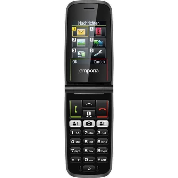 Emporia ACTIVEglam Clamshell mobiltelefon för seniorer IP54, med laddstation, SOS-knapp, skydd mot