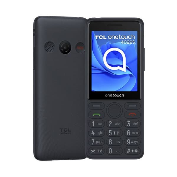 TCL 4022S - Mobiltelefon med knappsats, 2,8" stor skärm, kraftfull högtalare, SOS-knapp, VGA-kamera, 10 dagars batteri Grå