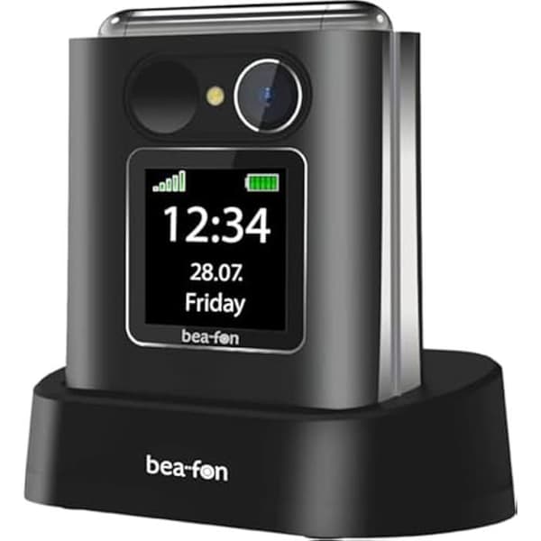 Flip Mobiltelefon - BEAFON - Silverline Fold10 - 2,2" XL färgskärm - SOS-knapp - Bluetooth