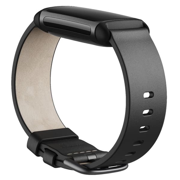 FITBIT Charge 5/6 Leather Band Black (L)