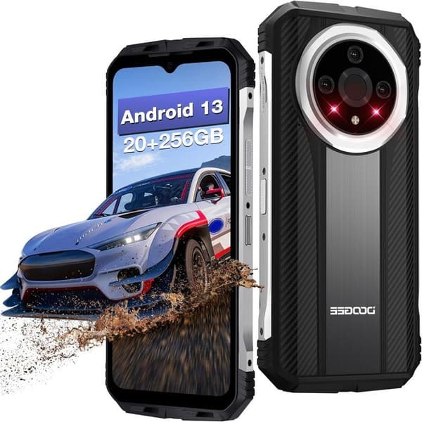 Okrossbar bärbar smartphone - DOOGEE V31GT 5G - Android 13 10800mAh - 58" FHD+ 50MP Night Vision-kamera 20GB+256GB Silver