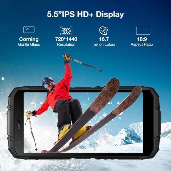 Okrossbar bärbar smartphone - DOOGEE S41T 4G - Android 14 6300mAh -5,5" 13MP kamera 8GB+64GB IP68 vattentät mobiltelefon
