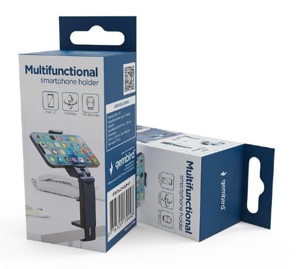 Mobilhållare multifunktionell/ta-ch-clip-01, Gembird Svart