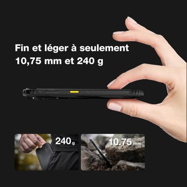 AGM H6 okrossbar mobiltelefon, ultratunn 10,75 mm, Android 13 smartphone, IP68 vattentät, 16(8+8) GB+256GB, 6,56" HD+-skärm