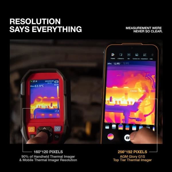 AGM Glory G1S Unbreakable 5G-mobiltelefon med värmekamera Snapdragon 480 Night Vision Camera Smartphone 8+128GB