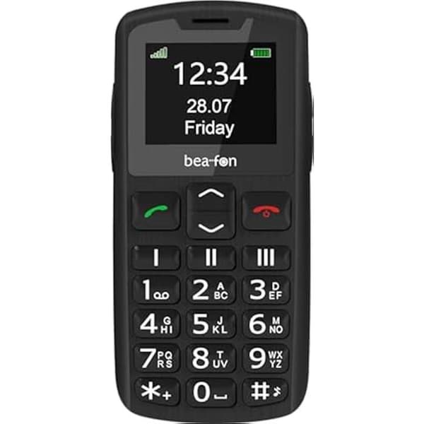 Beafon, SL230 Silver Line mobiltelefon för seniorer med nödsamtalsknapp, Touch-Touch mobiltelefon, display Svart