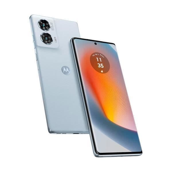 Motorola moto edge 50 FUSION smartphone i marshmallowblått med 6,7" POLED-skärm 144 Hz Full HD+, 1080 x 2400 pixlar, 12 GB RAM Blå