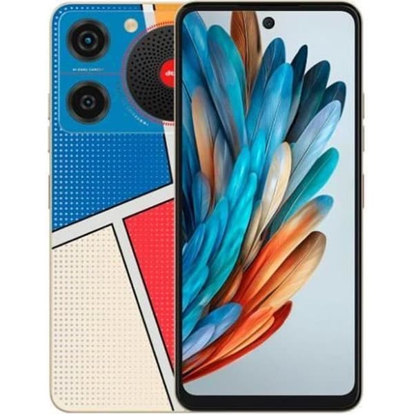 ZTE Nubia Music Pop Art färg smartphone med 6,6" HD+ skärm, 90 Hz, 720 x 1612 pixlar, 4 GB DDR RAM + 128 GB och processor Multifärg