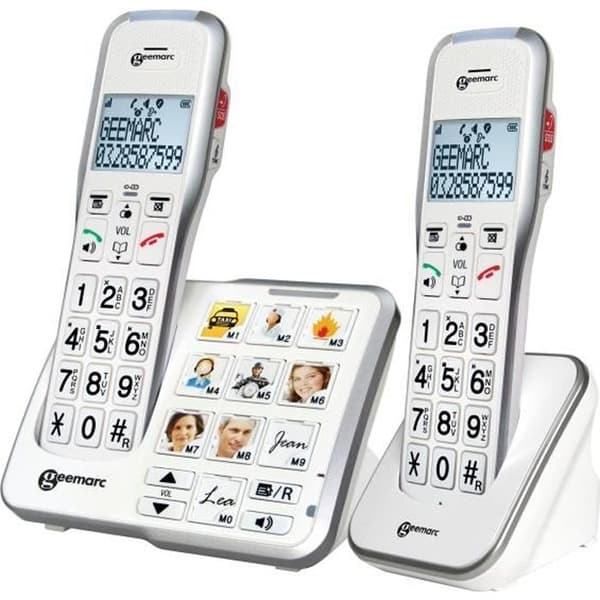 GEEMARC Trådlös telefon med stora knappar senior AMPLIDECT 595-2 FOTO + extra handset