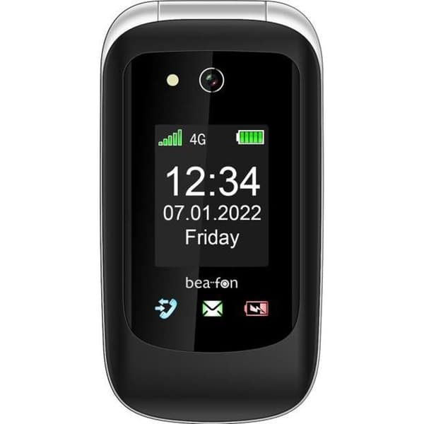 SENIOR TELEFON CLAPET M4T4 4G SL720I SVART BEAFON Svart, Silver