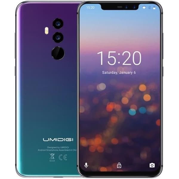 UMIDIGI Z2 Pro 6GB+128GB 6,2" helskärm Android 8.1 Helio P60 Quad Lens 4G LTE NFC trådlös laddning NFC Smartphone Twilight- USED