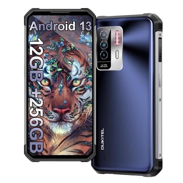 OUKITEL WP27 Smartphone Robust-12Go+256Go-6.8" FHD Skärm 8500mAh - Android 13 - 64MP+20MP Nattvision - GPS/NFC-Vattentät - Svart