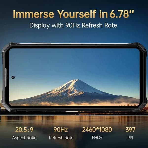 OUKITEL WP19 Mobiltelefon Okrossbar robust 21000mAh 8 GB + 256 GB Nattvision kamera 64M 90Hz Helio G95
