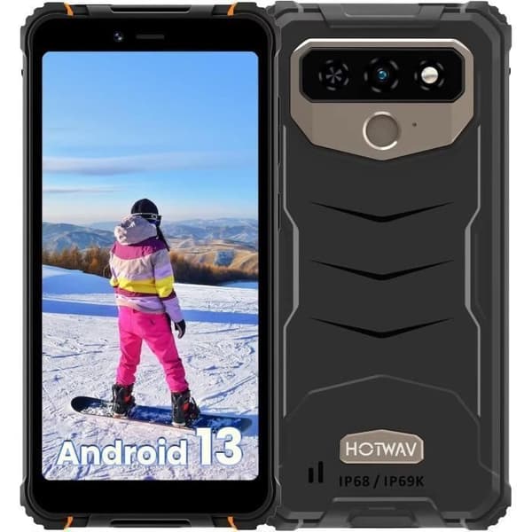 HOTWAV T5 Max Smartphone Robust 4GB + 64GB 6050mAh 6.0 Tum HD Kamera 13MP NFC Vattentät Telefon Android 13 - Grå