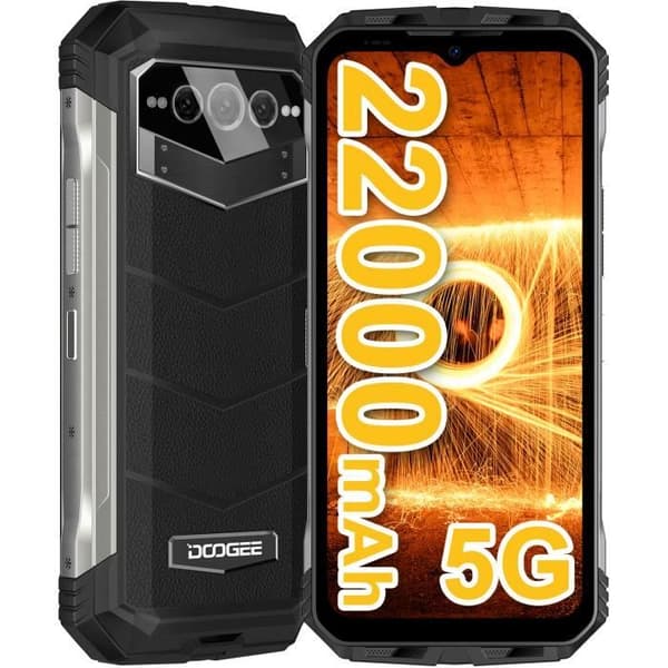 DOOGEE V Max Rugged Smartphone (2023) - Svart - 22000mAh batteri - 108MP kamera - 5G