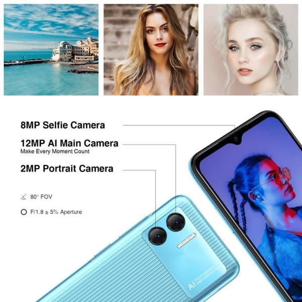 Doogee X98 Pro Smartphone - Android 12.0 - 4GB RAM+64GB ROM - SONY® AI Dual Camera - Dubbelt kort - Ocean Blue