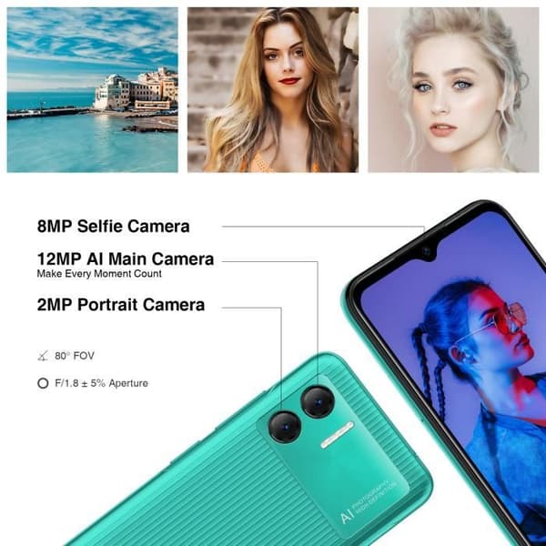 Doogee X98 Pro Smartphone - Emerald Green - Android 12.0 - 4GB+64GB ROM - SONY® AI Dual Camera - Dubbla kort