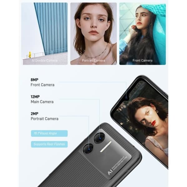 Doogee X98 Pro Smartphone - Android 12.0 - 4GB+64GB - SONY® AI Dual Camera - Grafitgrå